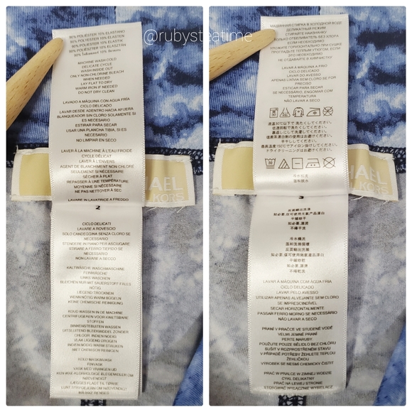 MICHAEL MICHAEL KORS Leggings Blue Tie Dye/ Abstract Print, NWT - Picture 5 of 6